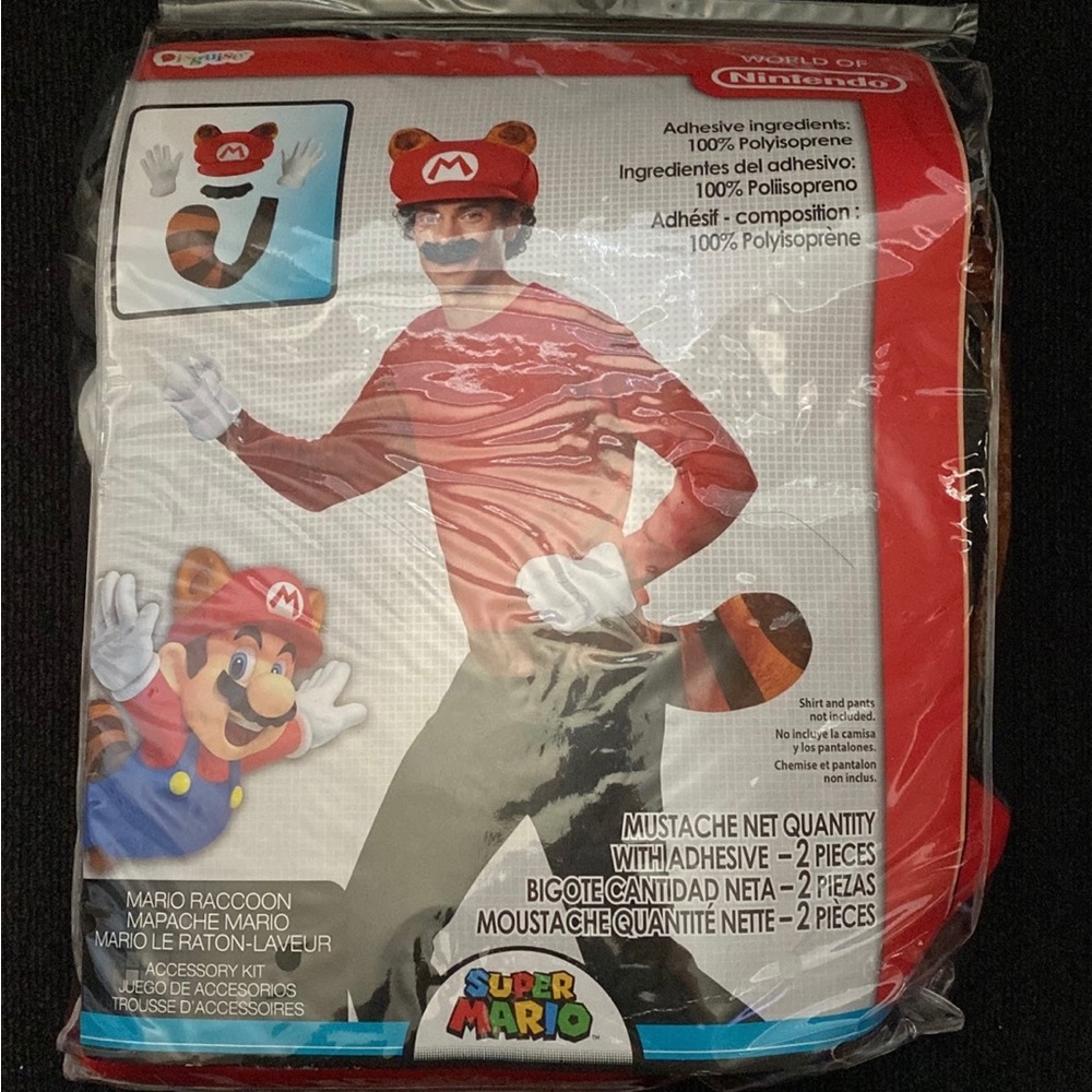 Super Mario Raccoon Costume One Size Like New